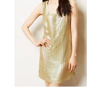 green emerald velvet dress Anthropologie Rose Gold Sequin Dress with Velvet Waist Belt and Tags A –  The Thrifty Hippy main image 1
